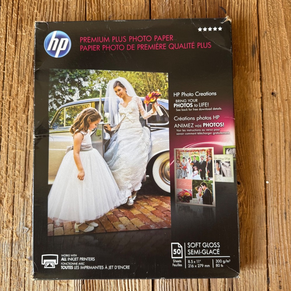HP Premium Plus Photo Paper Soft Gloss 8.5x11 46 Sheets CR667A Inkjet 80lb